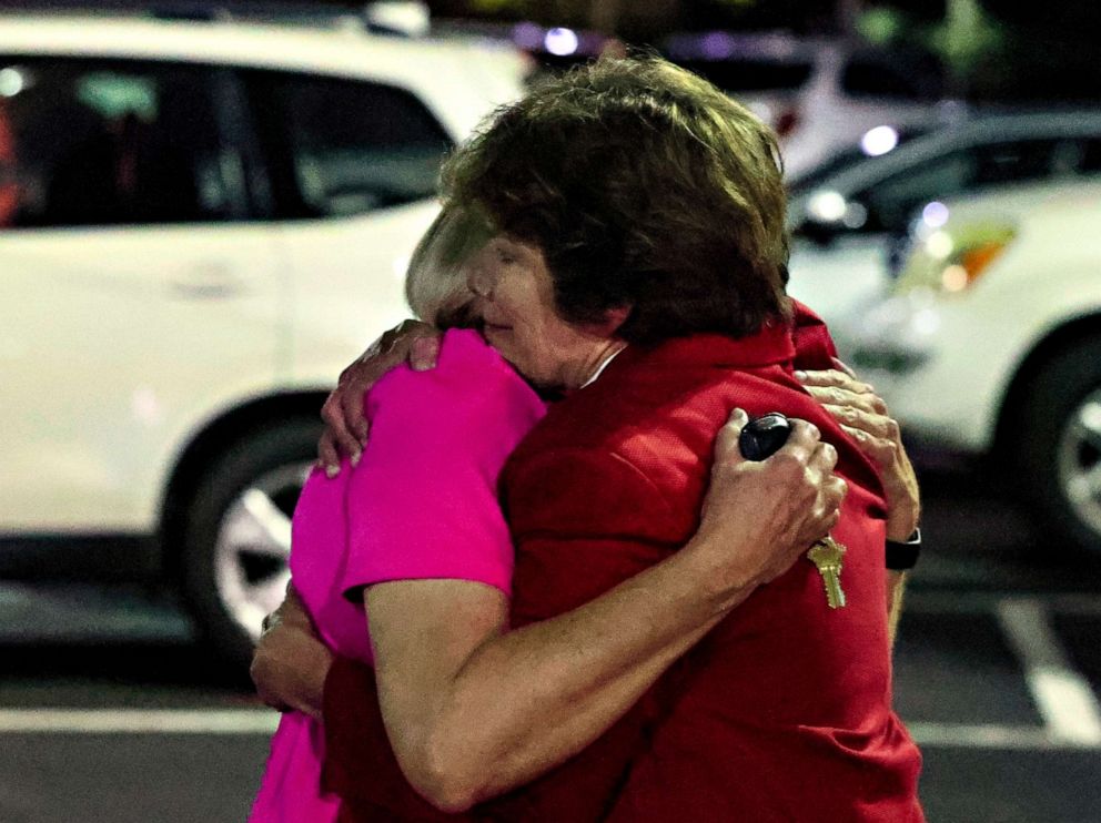 PHOTO: Church members console each other after a shooting at the Saint Stevens Episcopal Church on June 16, 2022 in Vestavia, Alabama.