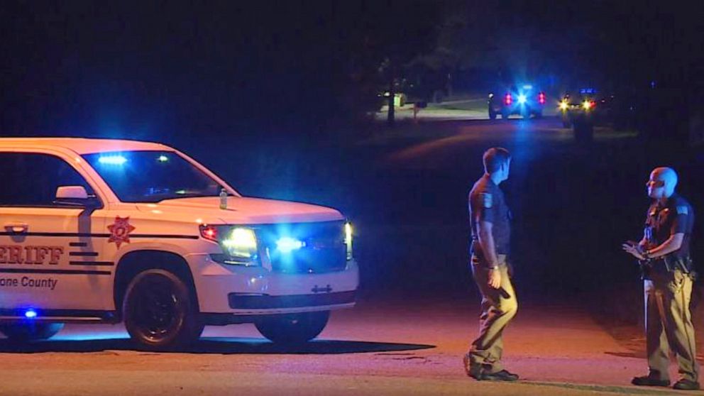 PHOTO: In this photo provided by WHNT-TV News, authorities block access to a street, in Elkmont, Ala., Tuesday, Sept. 3, 2019.