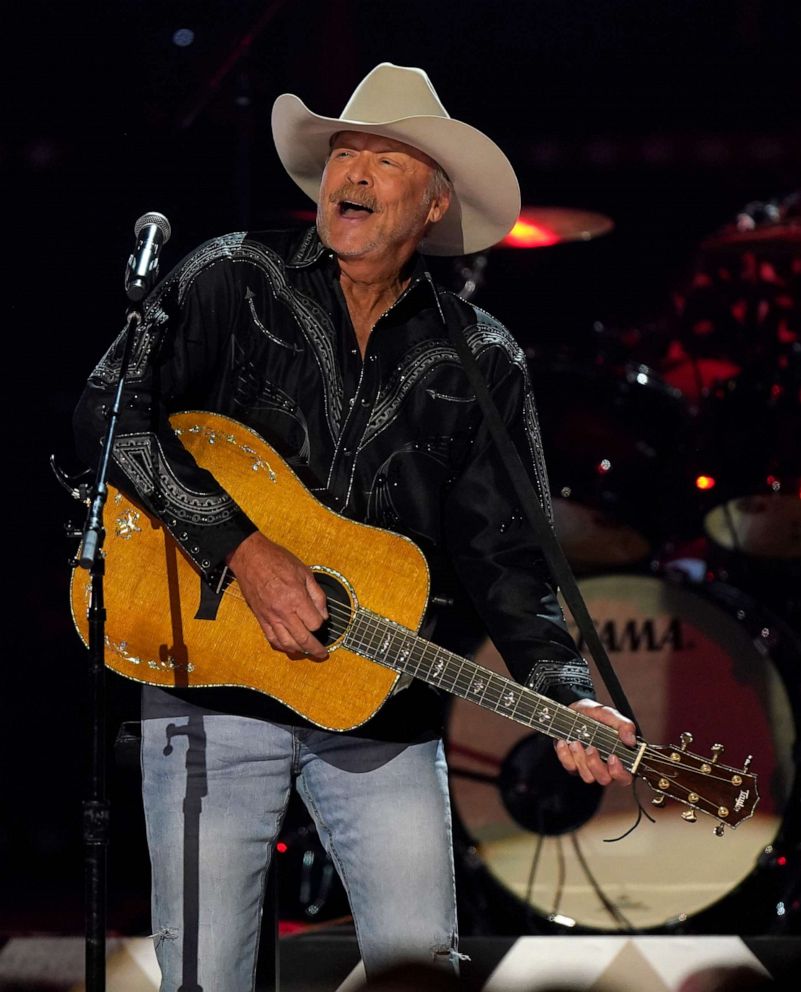 PHOTO: Alan Jackson, winner of the Willie Nelson lifetime achievement award, performs "Don't Rock the Jukebox" during the 56th Annual CMA Awards on Nov. 9, 2022, at the Bridgestone Arena in Nashville, Tenn.