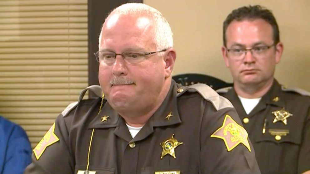 PHOTO: Perry County Sheriff Alan Malone speaks at a news conference after an 11-year-old Girl Scout was killed by a falling tree in Indiana.