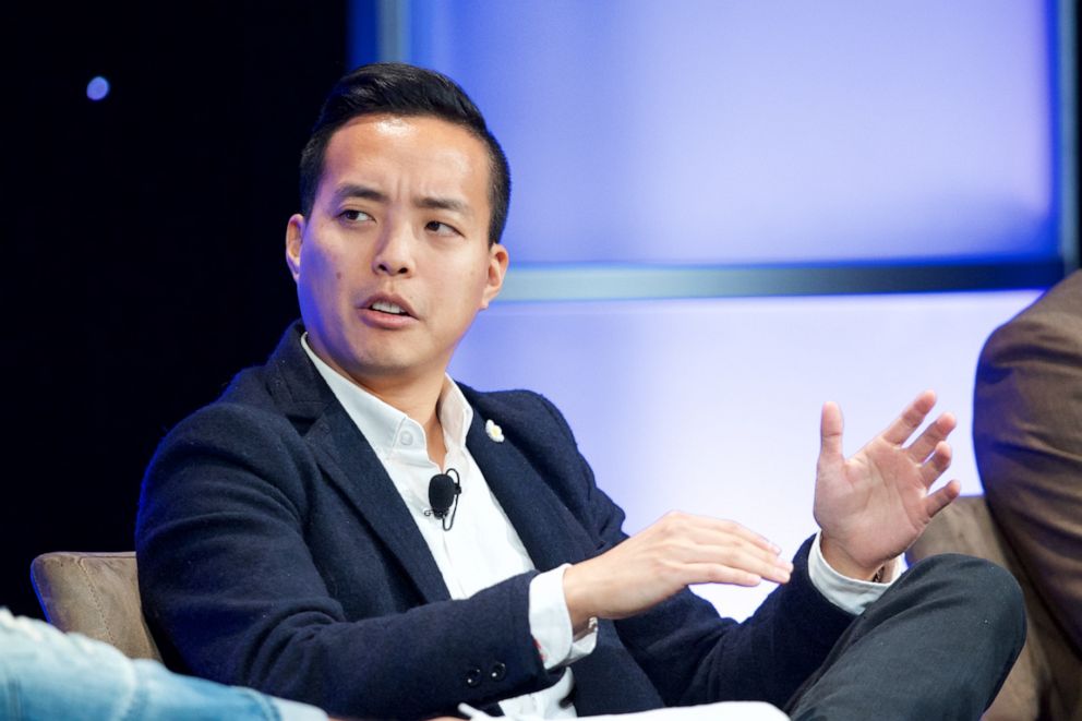 PHOTO: Alan Yang speaks onstage at the HRTS Hosts Annual Hitmakes Luncheon at the Beverly Hilton Hotel on Oct. 31, 2017, in Beverly Hills, Calif.