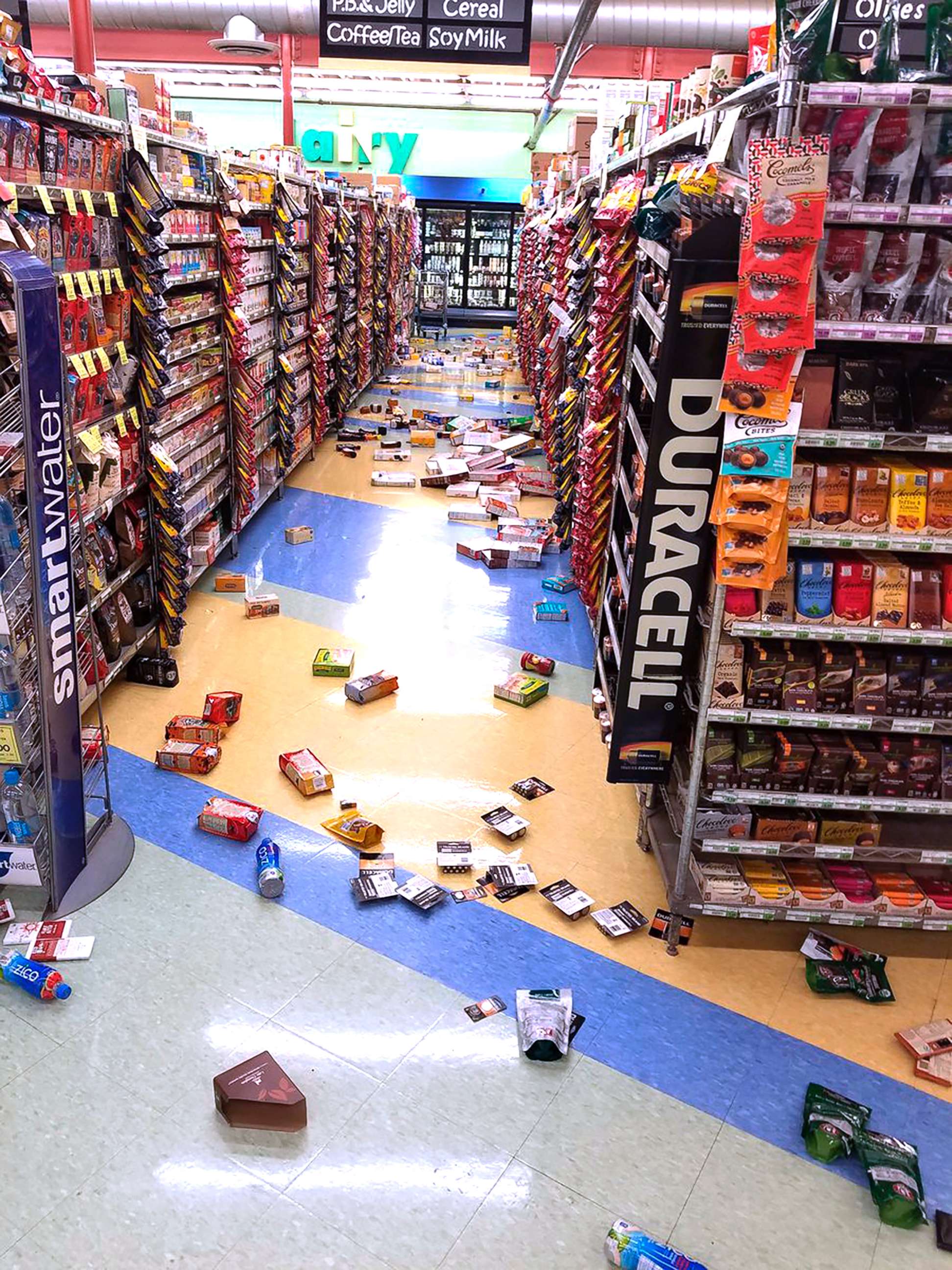 PHOTO: Merchandise that fell off the shelves during an earthquake is pictured at a store in Anchorage, Ala., Nov. 30, 2018.
