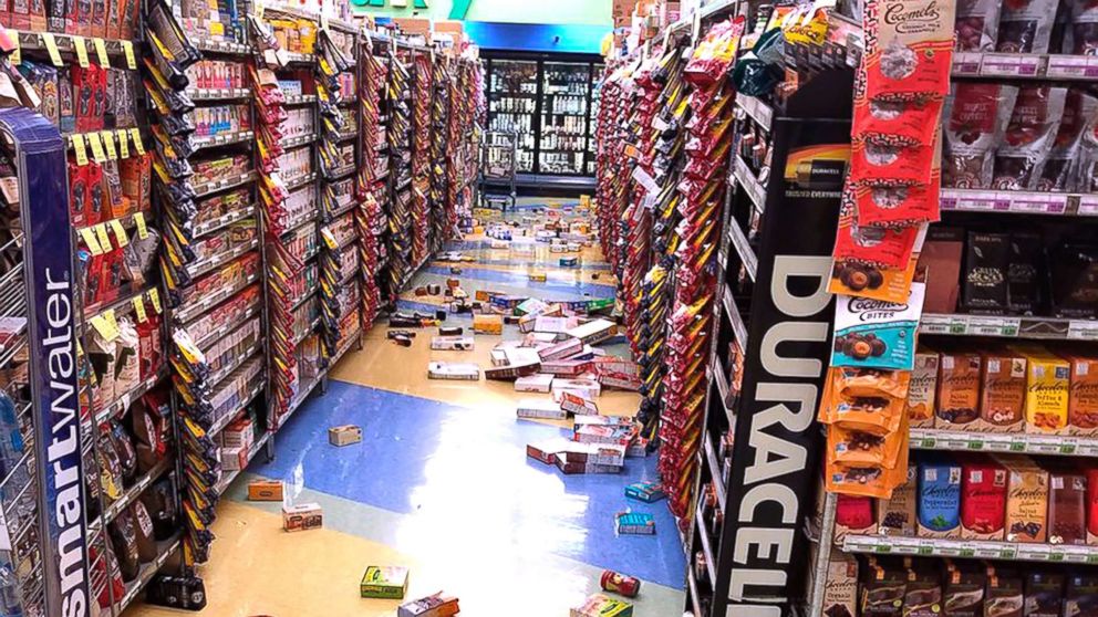 PHOTO: Merchandise that fell off the shelves during an earthquake is pictured at a store in Anchorage, Ala., Nov. 30, 2018.