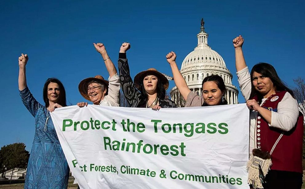 PHOTO: The WECAN Indigenous Women’s Tongass Delegation and WECAN Executive Director outside of the Capitol in Washington D.C., March 13, 2019.