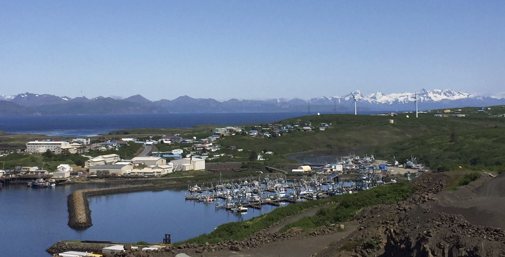 PHOTO: This file photo provided by Andy Varner, city administrator for Sand Point, Alaska, shows the city's harbor on June 7, 2016. A 7.2-magnitude earthquake triggered a brief tsunami advisory for southern Alaska late July 15, 2023.