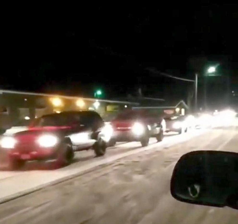 PHOTO: Cars evacuate Kodiak, Alaska, Jan. 23, 2018, after an earthquake struck off the coast.