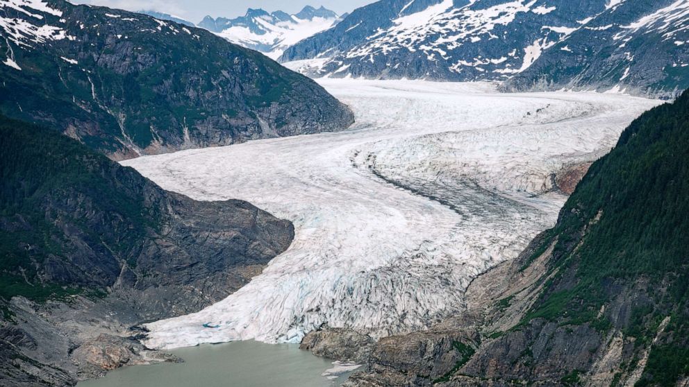 PHOTO: Mendenhall Glacier in the Tongass National Forest near the city of Juneau, Alaska, July 6, 2021.