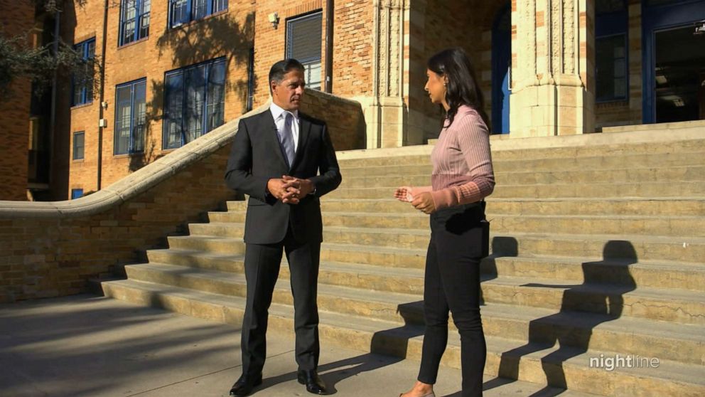PHOTO: Alberto Carvalho, the superintendent of the Los Angeles Unified School District, speaks with ABC News' Zohreen Shah about his efforts to reduce fentanyl poisoning in schools.