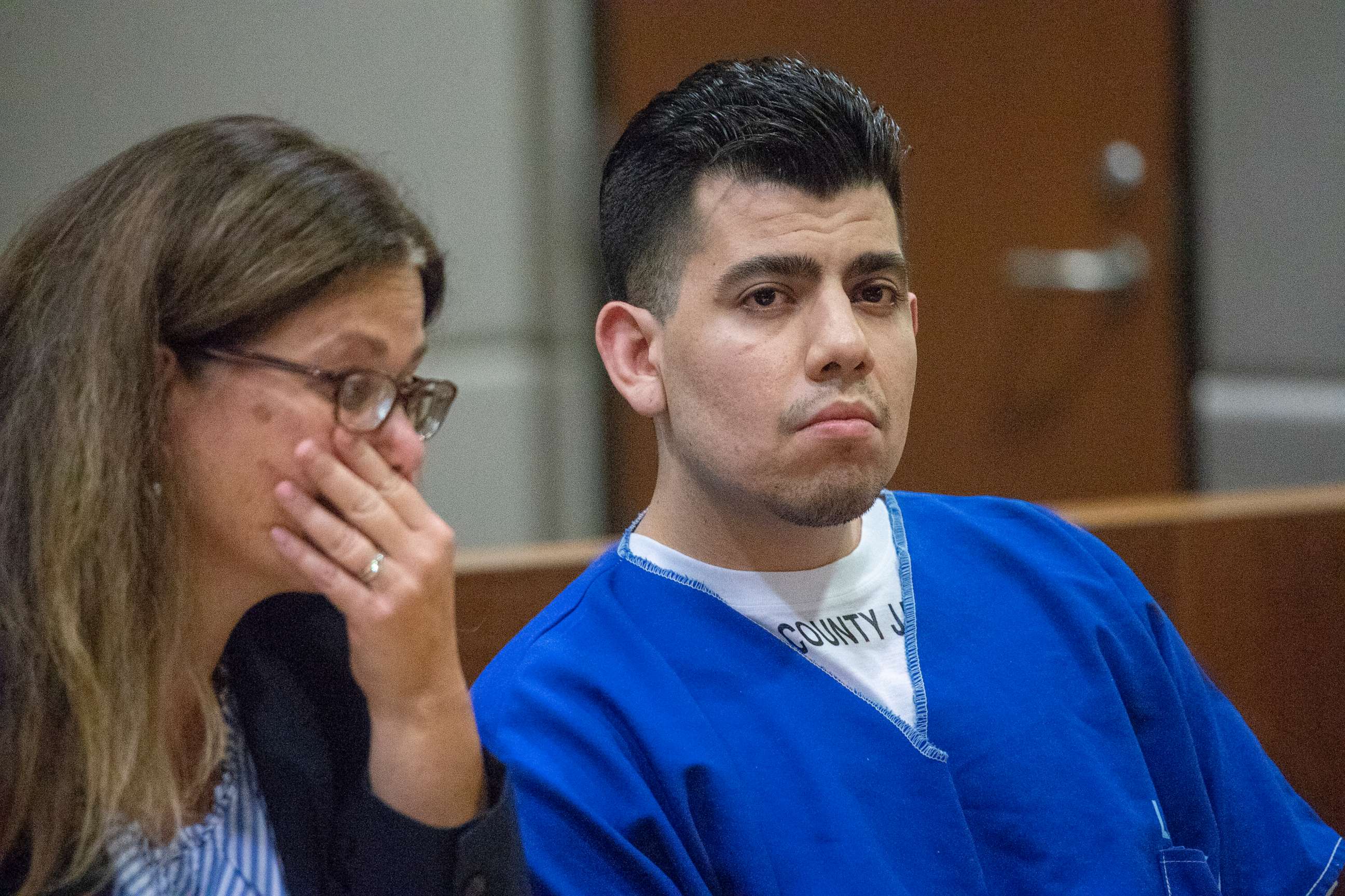 PHOTO: Alberto Medina listens as he was sentenced to life in prison without the possibility of parole at Los Angeles County Superior Court's Airport Courthouse in Los Angeles, Sept. 21, 2018.