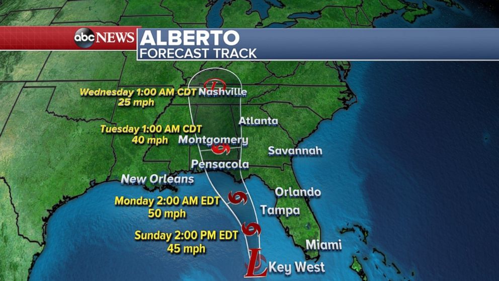 Gulf Coast prepares for Alberto as heavy rain, gusty winds hit Florida