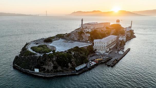 Alcatraz Island is pictured May 4, 2025, in the San Francisco Bay, Calif. 
