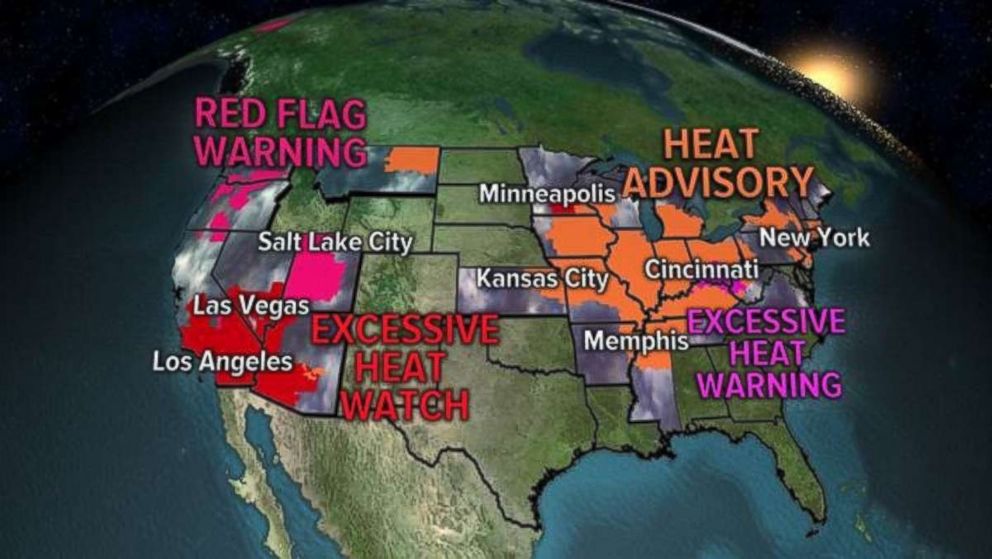 It will be a hot Fourth of July in both the West and the Midwest and Northeast.