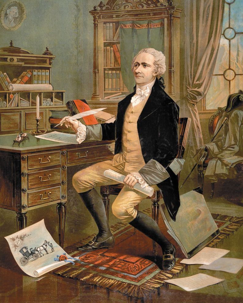 GRAPHIC: A painting made circa 1900 of Alexander Hamilton (1757-1804). 