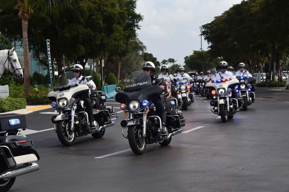 PHOTO: The memorial service for FBI Agent, Daniel Alfin at Hard Rock Stadium in Miami Gardens, Feb. 7, 2021.