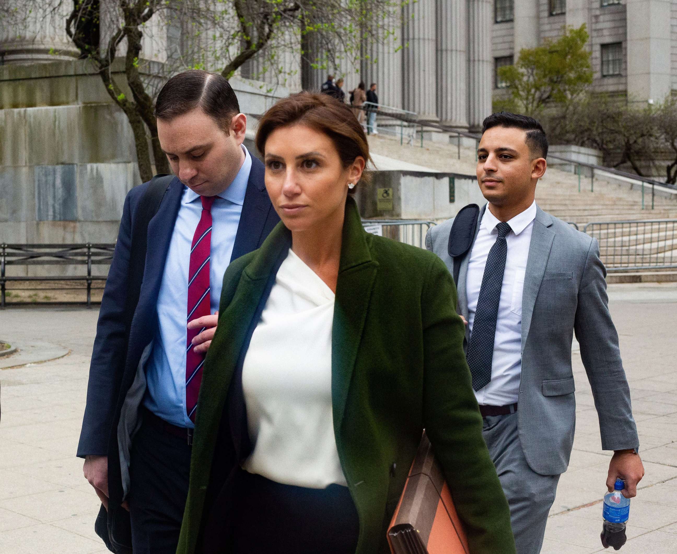 PHOTO: Donald Trump's lawyer Alina Habba, leaves Manhattan Supreme Court on April 25, 2022, after a judge held the former president in civil contempt for failing to comply with a court-ordered subpoena in the New York attorney general's probe. 
