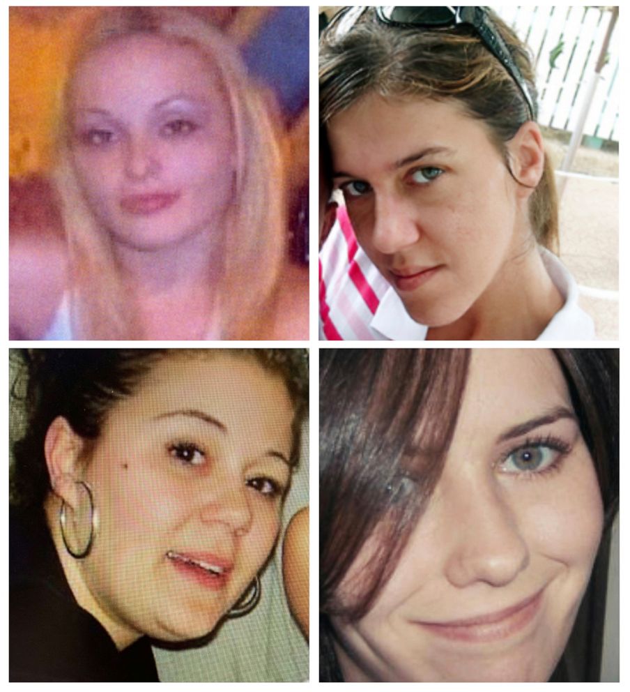 PHOTO: This combination of undated image provided by the Suffolk County Police Department, shows Melissa Barthelemy, top left, Amber Costello, top right, Megan Waterman, bottom left, and Maureen Brainard-Barnes.
