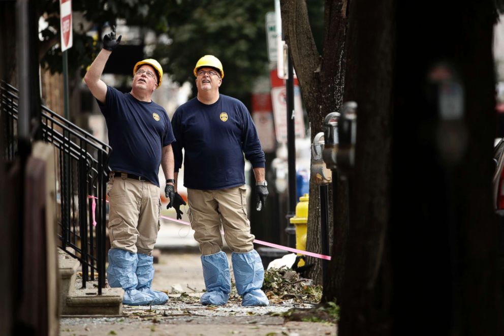 PHOTO: Authorities investigate the scene of Saturday's fatal car explosion in Allentown, Pa., Oct. 1, 2018.