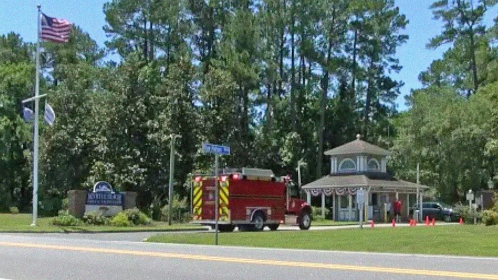 PHOTO: A man has died after an alligator attack in Myrtle Beach, S.C., June 24, 2022. The victim was recovered from the pond, and the alligator was removed and euthanized on site.