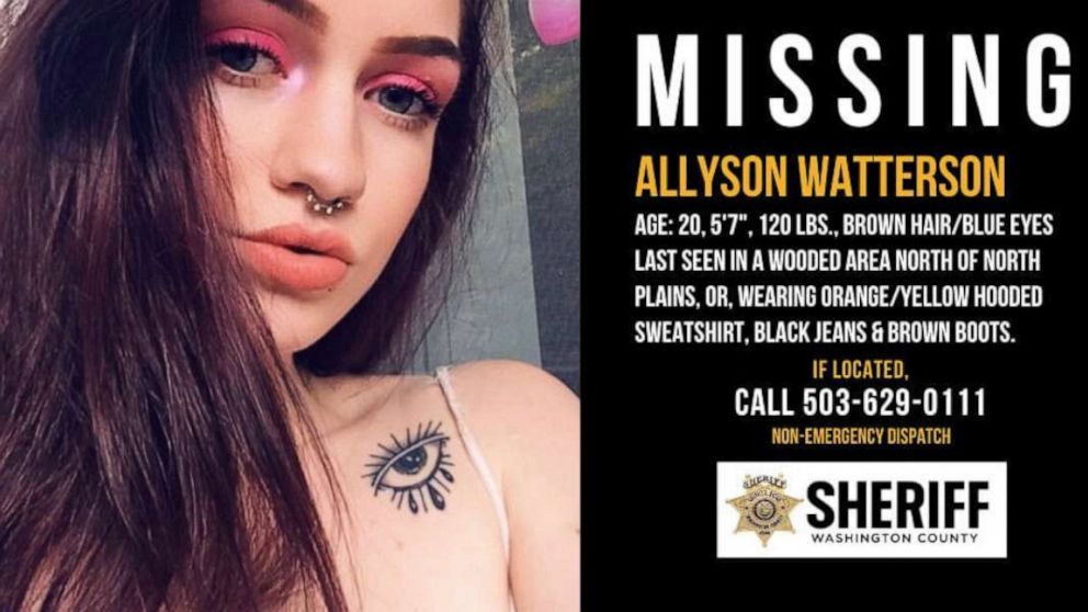 PHOTO: Allyson Watterson is seen in this missing persons poster released by police to help locate her.