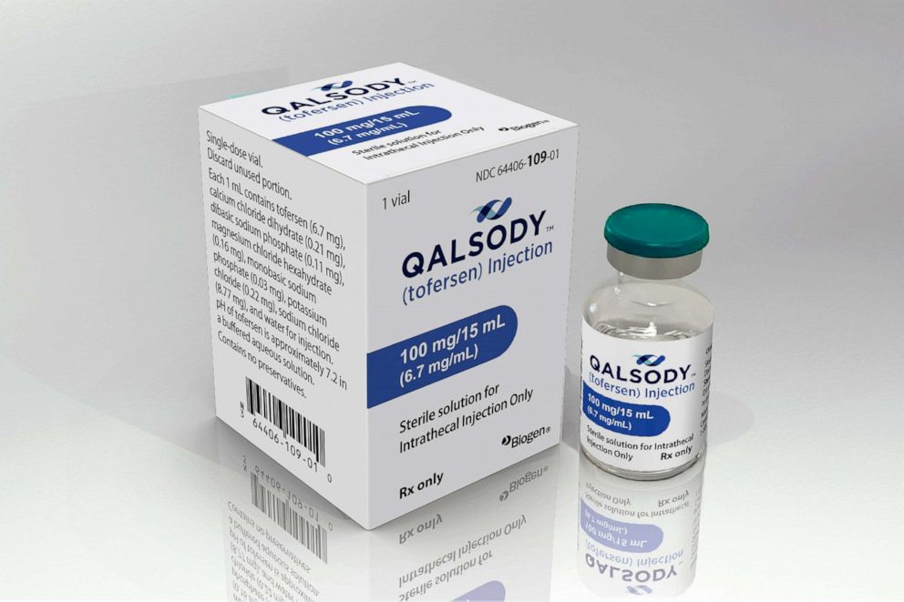 PHOTO: Biogen's drug Qalsody, approved by the FDA for a rare form of Lou Gehrig's disease on April 25, 2023, though they are requiring further research to confirm it truly helps patients.