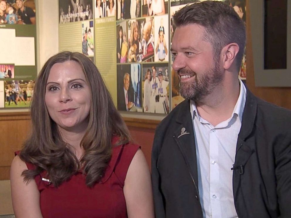 PHOTO: Joel and Lindsey Alsup, who met as kids with cancer in St. Judes hospital in Memphis, Tenn., went on to become husband and wife.