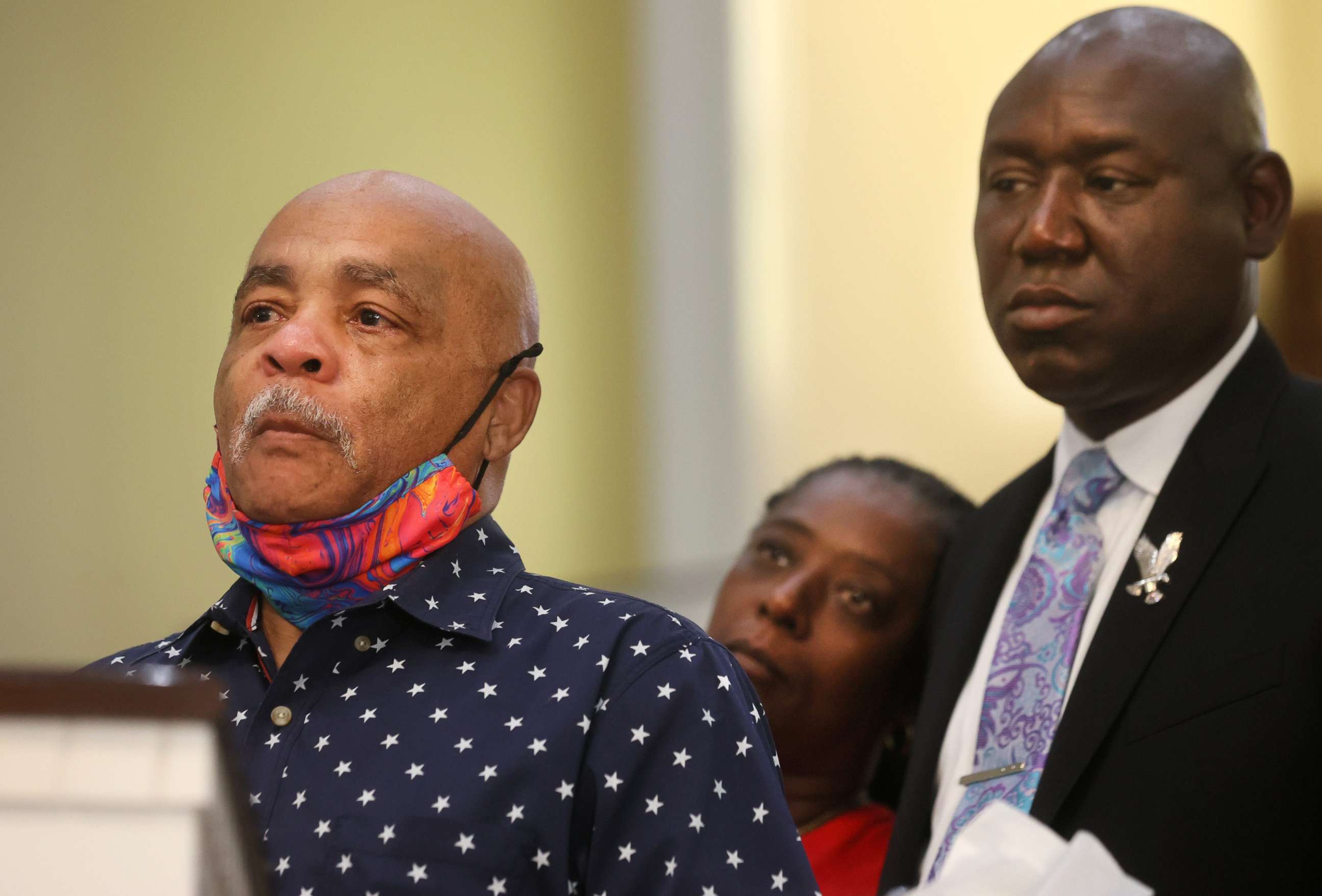 PHOTO: Alvin Motley Sr. speaks during a press conference on Aug. 10, 2021, at Mt. Olive CME Church in Memphis, Tenn., about the shooting death of  his son Alvin Motley.