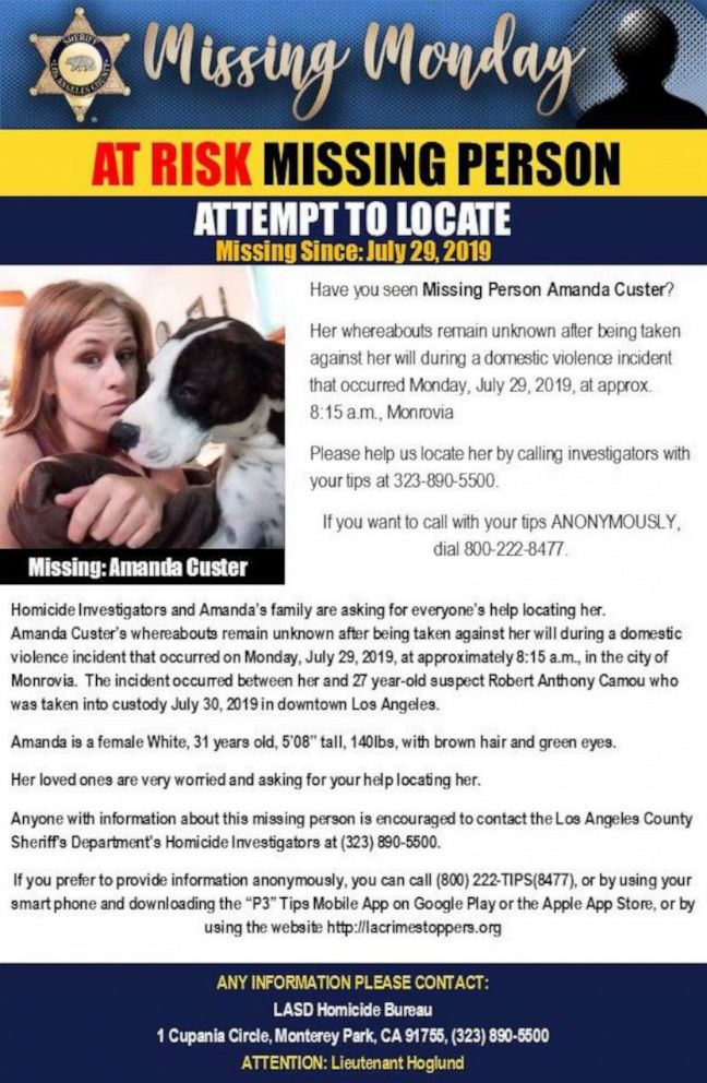 PHOTO: Amanda Custer vanished on Monday, July, 29, 2019, after an alleged domestic violence dispute with her boyfriend. 