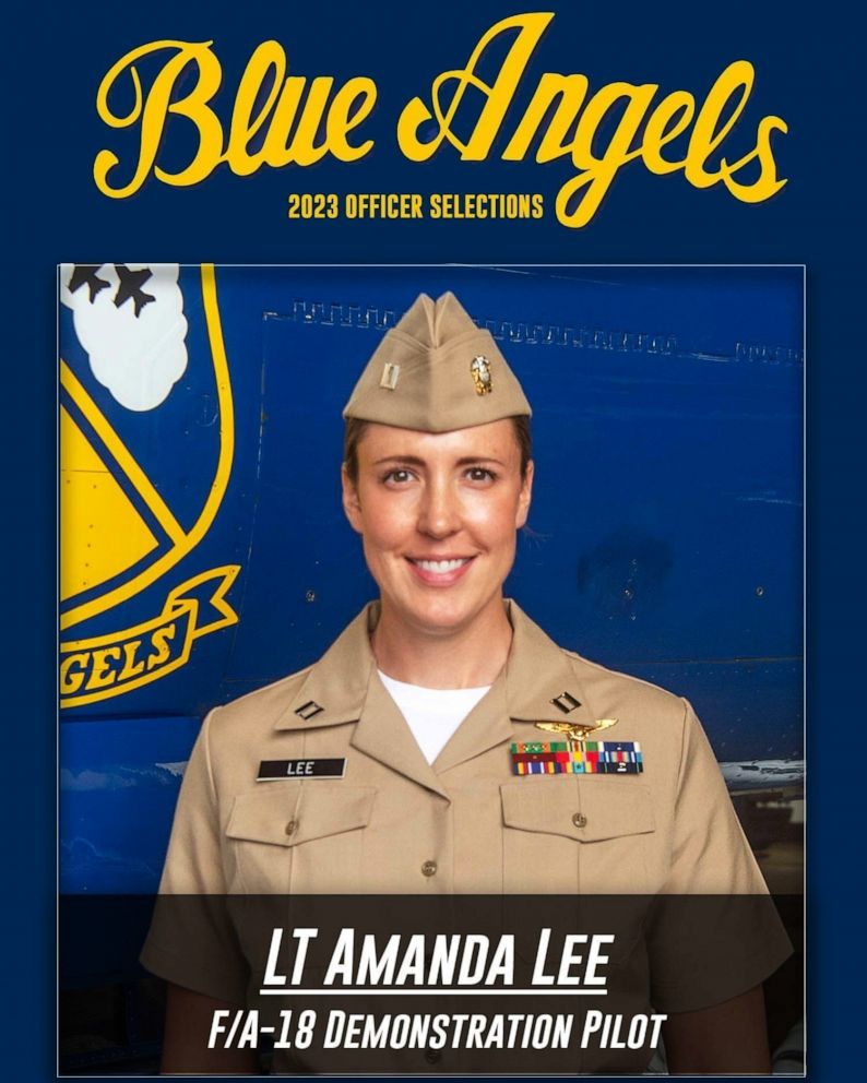 PHOTO: Lt. Amanda Lee, the first female to join the US Navy Blue Angel's as a fighter pilot.