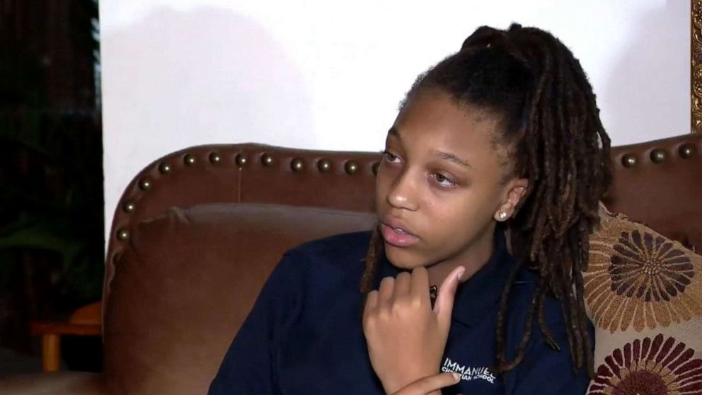 PHOTO: Amari Allen, 12, said a group of male classmates at Immanuel Christian School in Springfield, Virginia, pinned her down and cut her dreadlocks during recess.