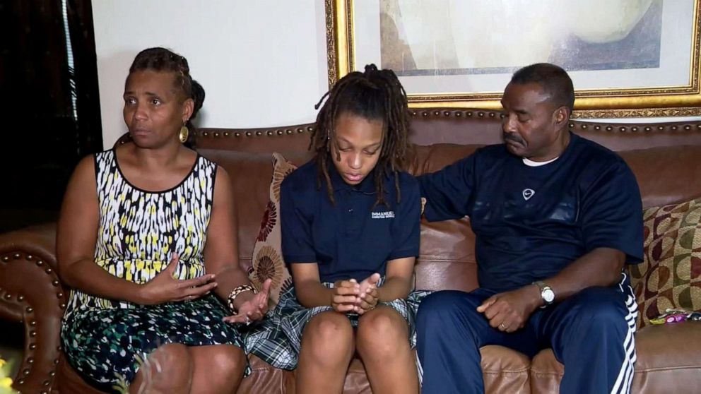 PHOTO: Amari Allen, 12, said a group of male classmates at Immanuel Christian School in Springfield, Virginia, pinned her down and cut her dreadlocks during recess.