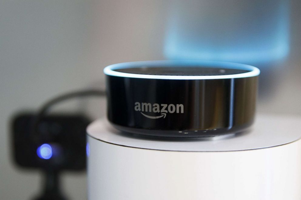 PHOTO: An Amazon.com Inc. Echo Dot device is displayed at the 2018 Consumer Electronics Show (CES) in Las Vegas, Nevada, Jan. 11, 2018.