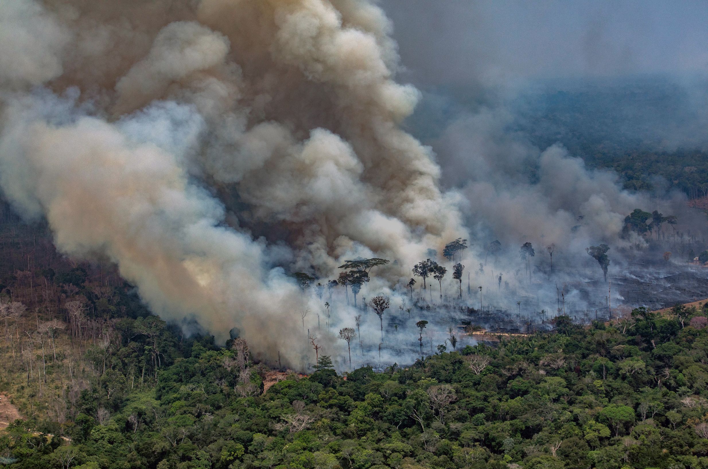 PHOTO: Smoke from forest fires billows in the Amazon basin in northwestern Brazil, Aug. 24, 2019. 