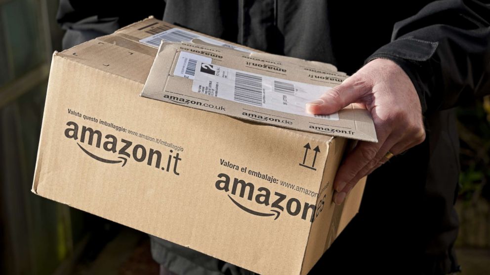 PHOTO: A man holding an Amazon delivery, Feb. 4, 2013, in this file photo.