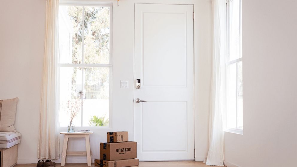 PHOTO: A sample Amazon package delivery using Amazon Key is shown here. 