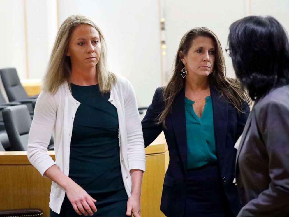 PHOTO: Former Dallas police officer Amber Guyger leaves the courtroom during a break in morning proceedings in her murder trial, Sept. 24, 2019, in Dallas.