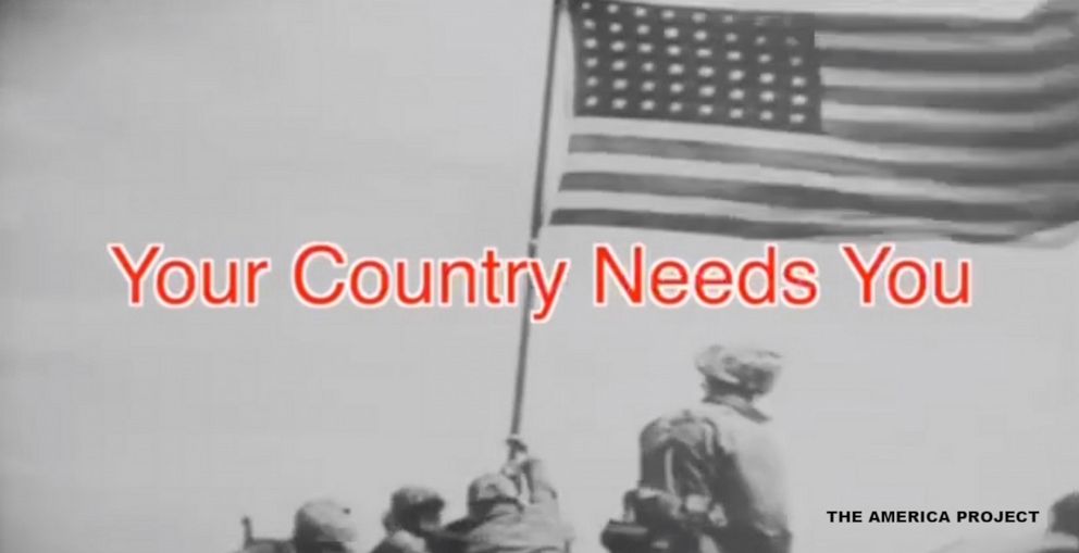 PHOTO: Wartime footage is seen in a screen grab from a video produced by The America Project.