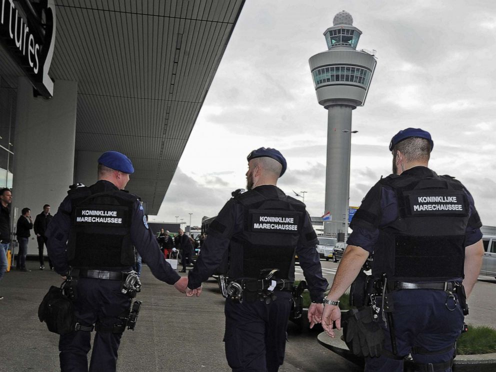 Evert Elzinga EPA via Shutterstock FILE
Dutch Military Police patrols at Schiphol Airport in Amsterdam