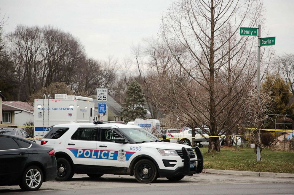 PHOTO: The intersection of Kenny and Oberlin drives near the scene of an officer-involved shooting at the 1000 block of Oberlin Dr. in Columbus, Ohio.  Dec. 22, 2020.  Andre Hill was fatally shot by police officer Adam Coy.