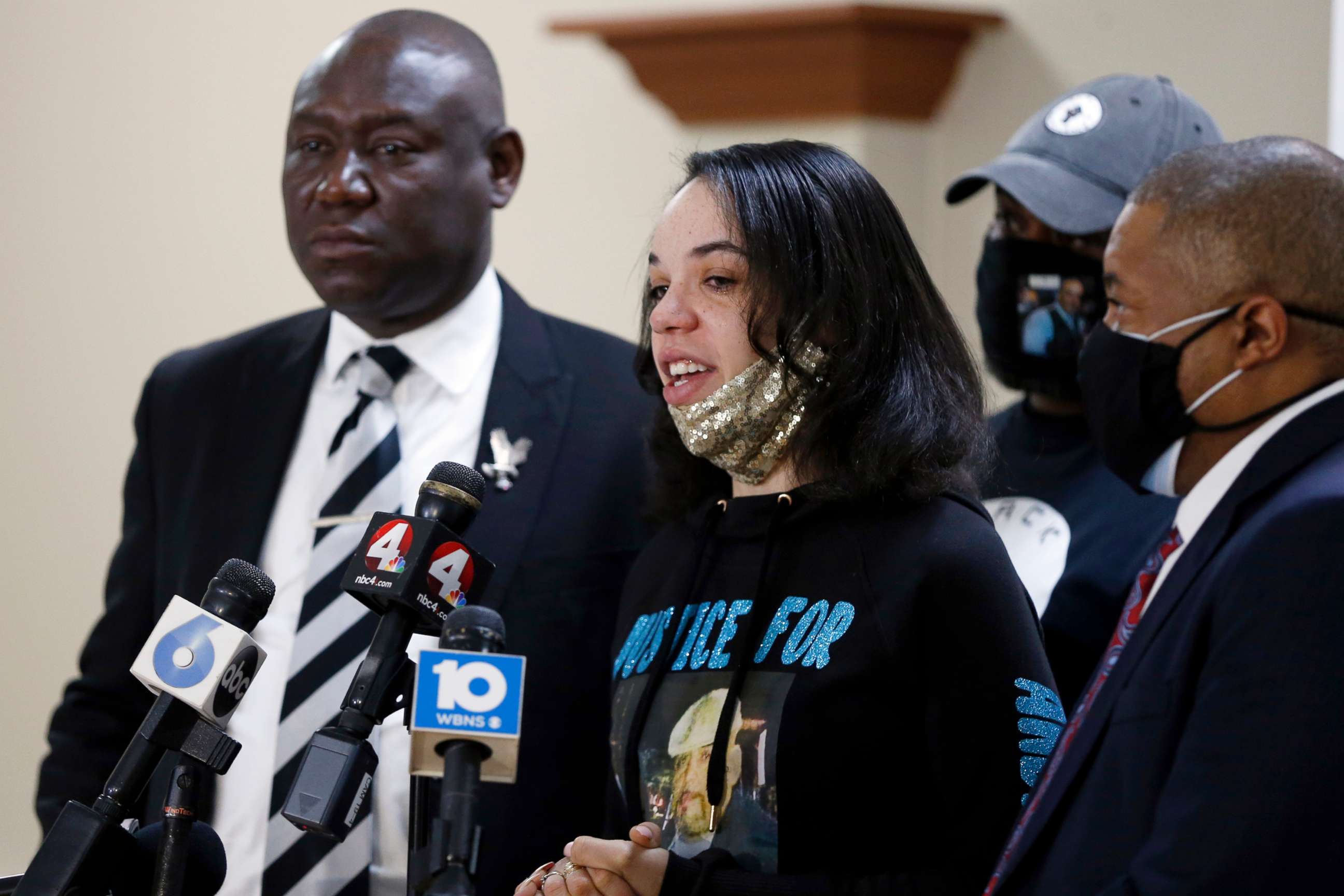 PHOTO: Karissa Hill, daughter of Andre Hill, speaks during a news conference about the indictment of Columbus Police Officer Adam Coy in the shooting death of her father in Columbus, Ohio, Feb. 4, 2021.