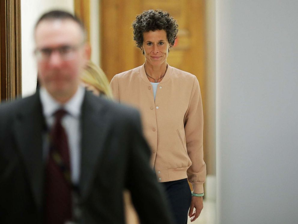 PHOTO: Andrea Constand, key witness in the case against actor and comedian Bill Cosby, leaves the courtroom during a recess on the sixth day of Cosbys sexual assault retrial at the Montgomery County Courthouse in Norristown, Pa., April 16, 2018.