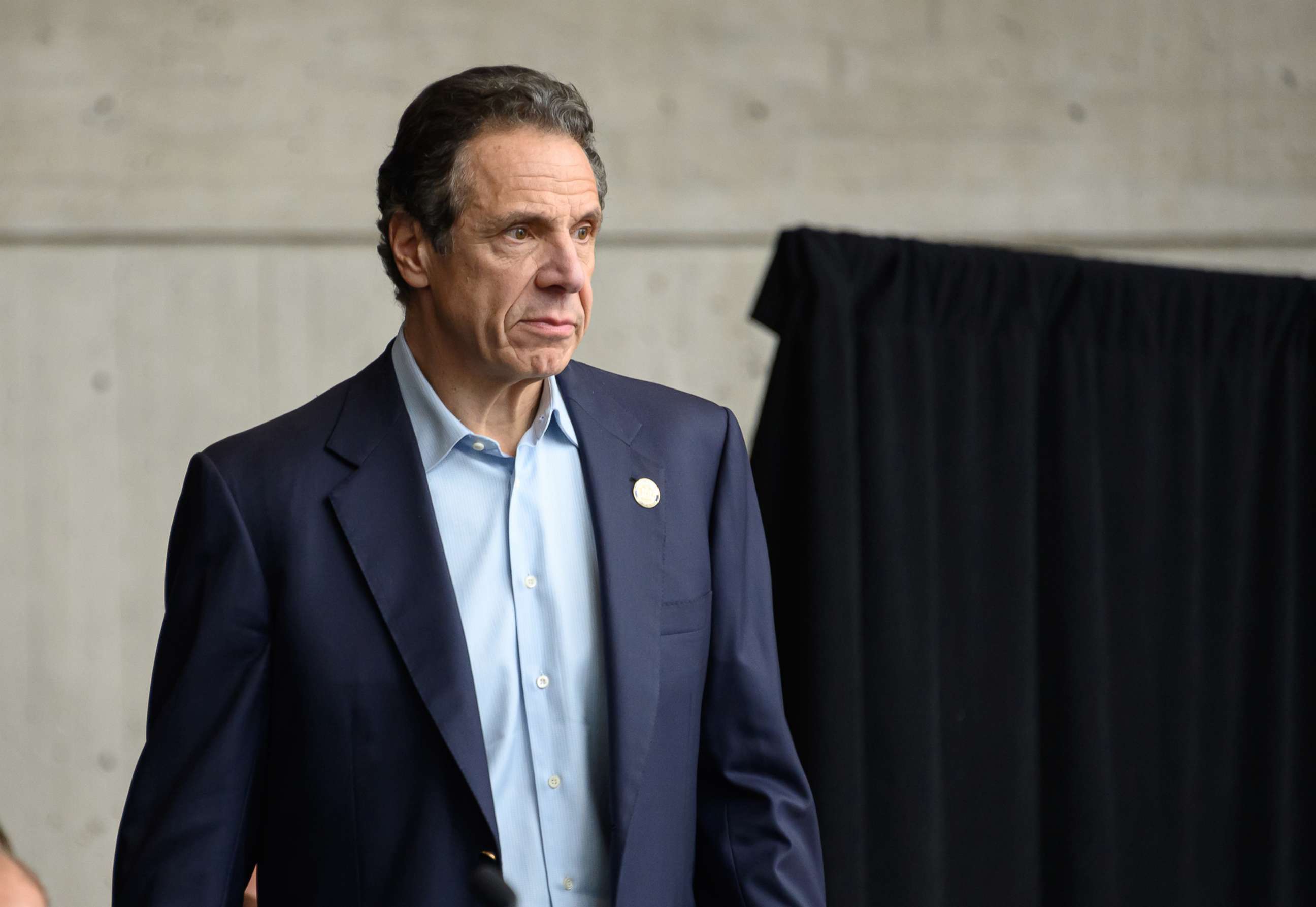 PHOTO: In this March 30, 2020, file photo, Governor Andrew Cuomo speaks during a news conference at the Jacob Javits Convention Center during the COVID-19 pandemic in New York.