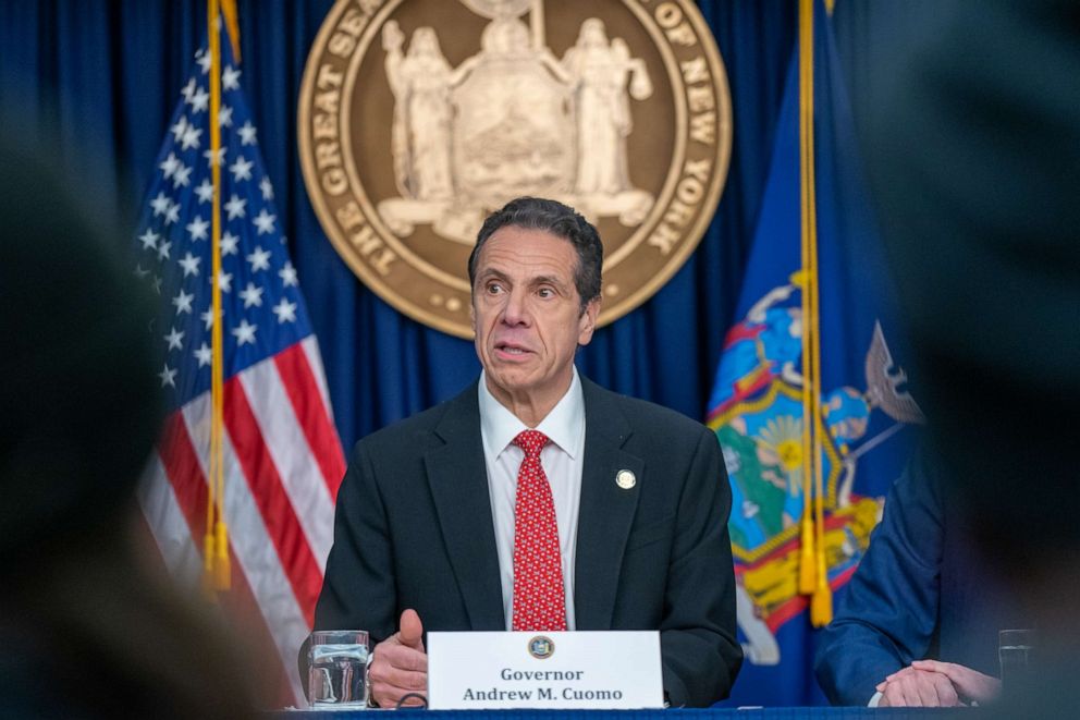 PHOTO: New York state Gov. Andrew Cuomo speaks during a news conference on the first confirmed case of COVID-19 in New York on March 2, 2020.
