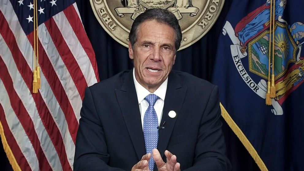 PHOTO: Governor Andrew Cuomo makes an address about sexual harassment allegations against him in New York, Aug. 10, 2021.