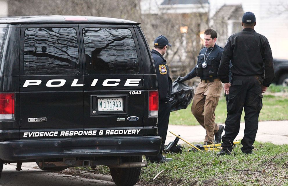 PHOTO: Police remove items from the home of missing 5-year-old boy Andrew "AJ" Freu in Crystal Lake, Ill. on Thursday, April 18, 2019.