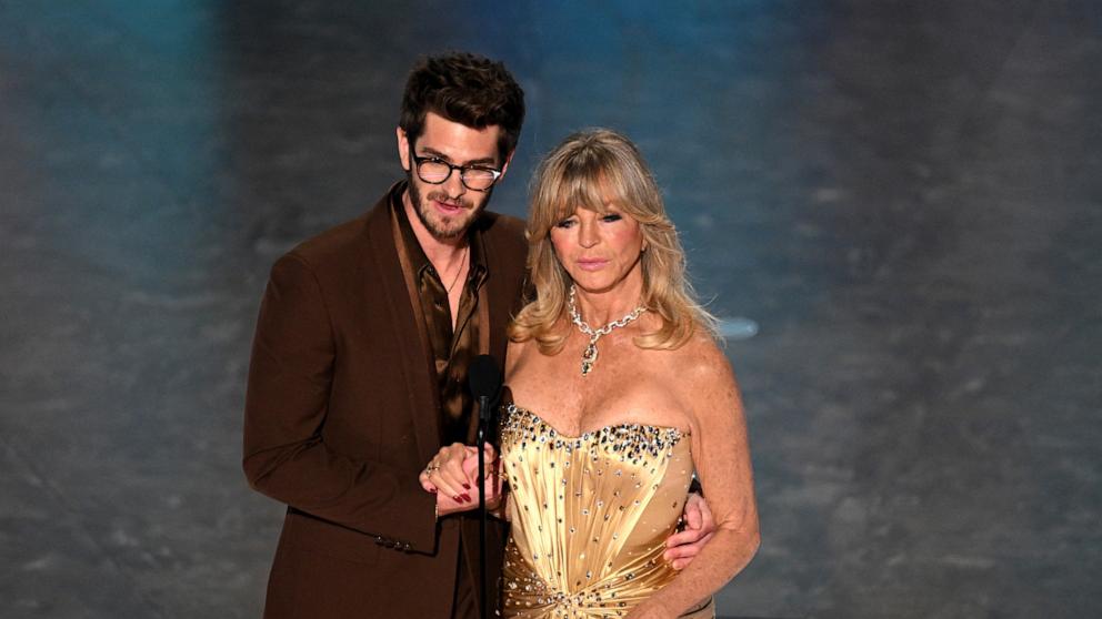 PHOTO: Andrew Garfield and Goldie Hawn present the award for Best Animated Feature Film onstage during the 97th Annual Academy Awards at the Dolby Theatre in Hollywood, Calif., on March 2, 2025. 