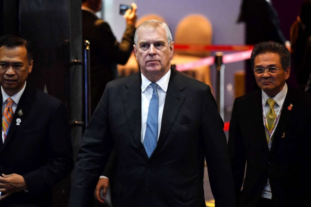 PHOTO: Prince Andrew, Duke of York arrives for the ASEAN Business and Investment Summit in Bangkok, Nov. 3, 2019. 