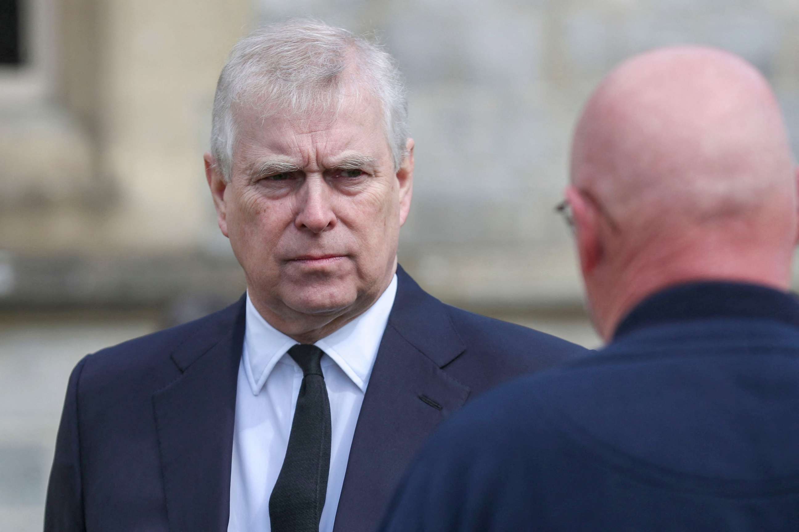 PHOTO: Prince Andrew, Duke of York attends the Sunday service at the Royal Chapel of All Saints in Windsor, England, April 11, 2021.