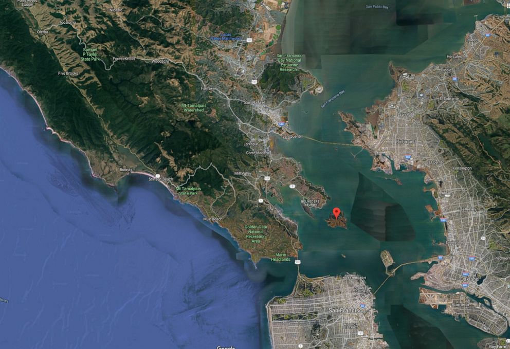 PHOTO: A Google Earth map shows Angel Island in California.