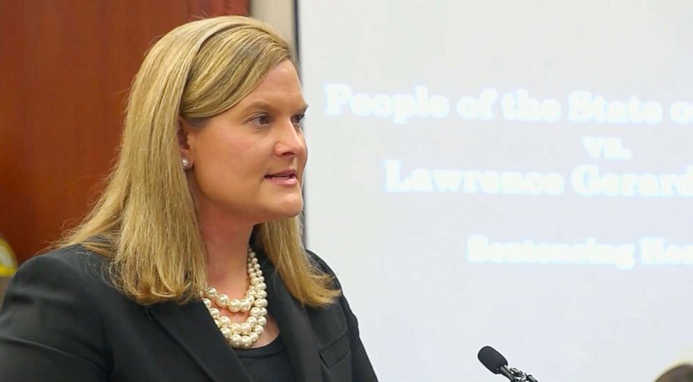 PHOTO: Prosecutor Angela Povilaitis speaks at the sentencing hearing for Larry Nassar in Lansing, Mich., on Jan. 24, 2018.