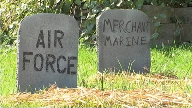 VIDEO: Styrofoam tombstones represent U.S. military veterans who take their own lives daily.